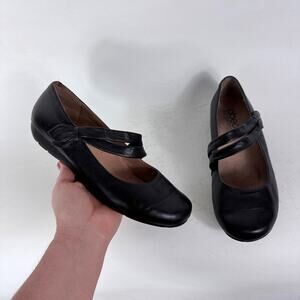 ABEO B.I.O.System Tiana Mary Jane Flats Women's 8 Black Leather Hook & Loop
